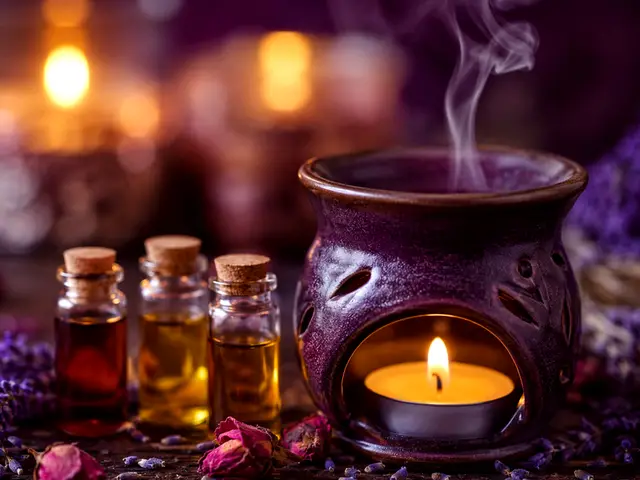 Buhurdanlık ve aromaterapi yağı şişeleri — Şahintepe, Masaj Salonun